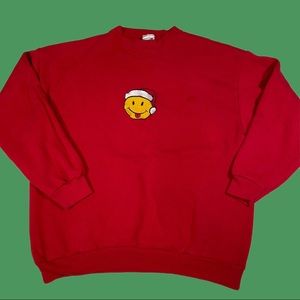 🙂Vntg Christmas Smiley Face sweatshirt 🙂 🎄 
Sz M